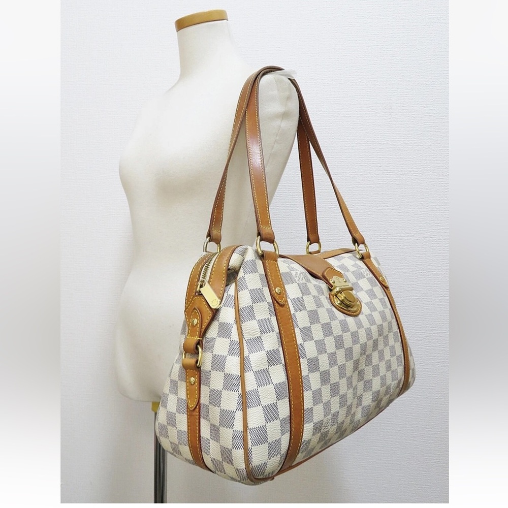 Louis Vuitton Beige and Brown Checkered Shoulder Bag